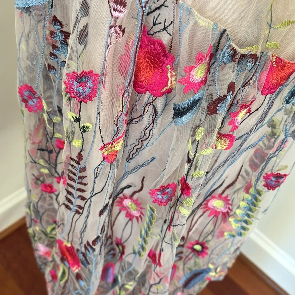 Free People NWT Multi Color Sheer Mesh Dress with Under Pinning Size XSmall - Picture 5 of 6